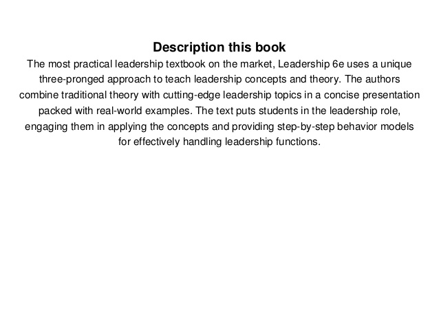 effective leadership by lussier and achua pdf download